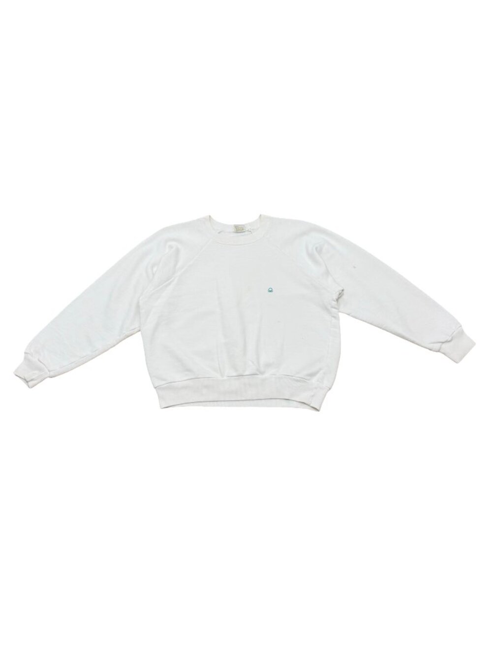 Vintage 1980s Benetton Style Made in Italy White Sweatshirt Crewneck